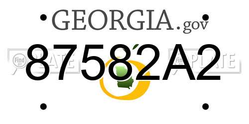 87582A2 Georgia License Plate