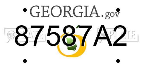 87587A2 Georgia License Plate