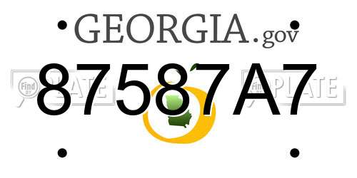 87587A7 Georgia License Plate