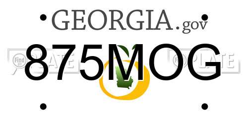875MOG Georgia License Plate