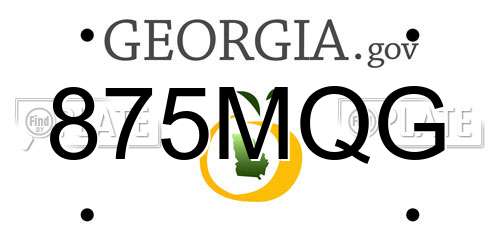 875MQG Georgia License Plate