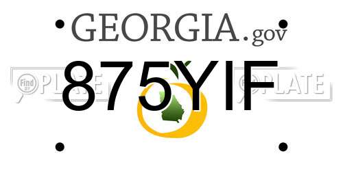875YIF Georgia License Plate