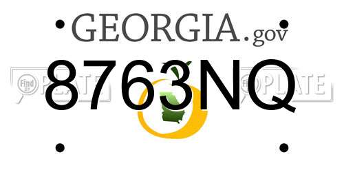 8763NQ Georgia License Plate