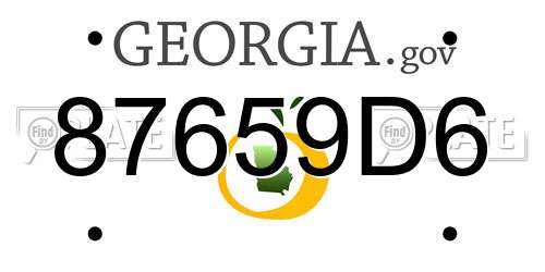87659D6 Georgia License Plate