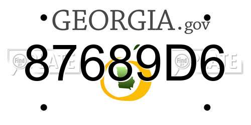 87689D6 Georgia License Plate