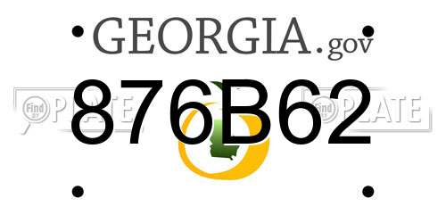 876B62 Georgia License Plate