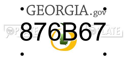 876B67 Georgia License Plate