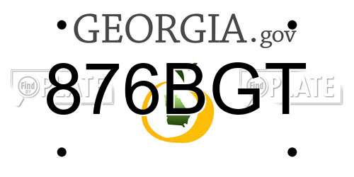 876BGT Georgia License Plate