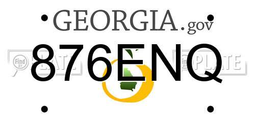876ENQ Georgia License Plate