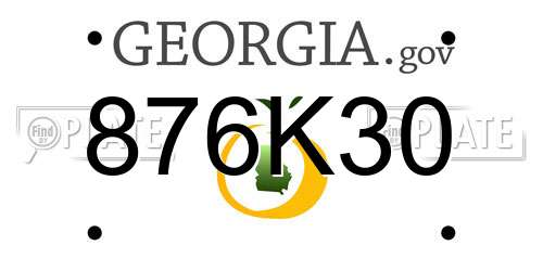 876K30 Georgia License Plate