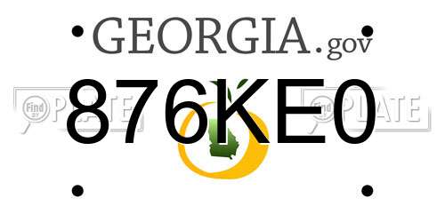 876KE0 Georgia License Plate