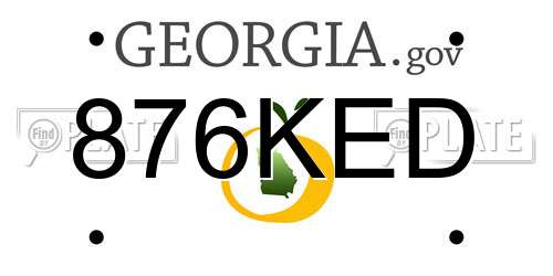 876KED Georgia License Plate