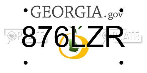 876LZR Georgia License Plate