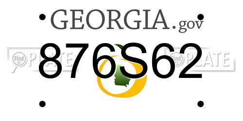 876S62 Georgia License Plate