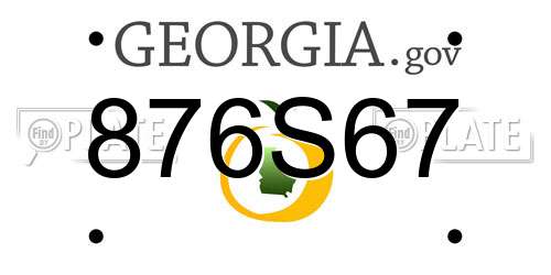 876S67 Georgia License Plate