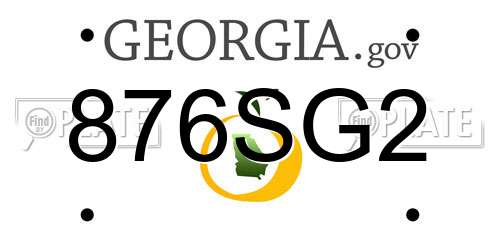 876SG2 Georgia License Plate