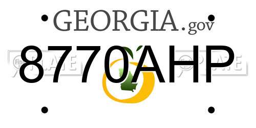 8770AHP Georgia License Plate