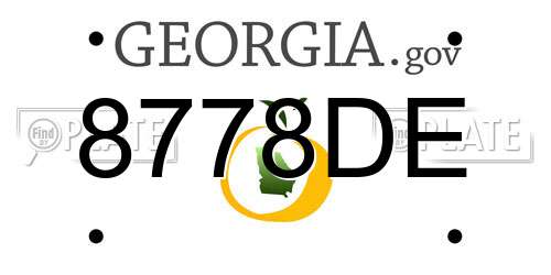 8778DE Georgia License Plate
