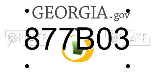 877B03 Georgia License Plate