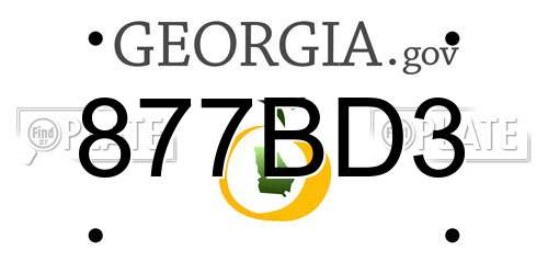 877BD3 Georgia License Plate