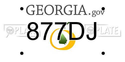 877DJ Georgia License Plate