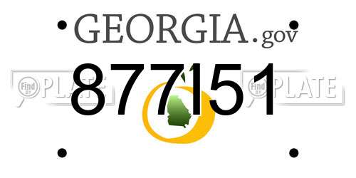 877I51 Georgia License Plate