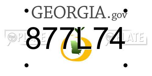 877L74 Georgia License Plate