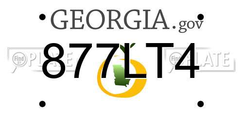877LT4 Georgia License Plate