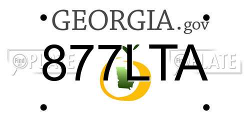 877LTA Georgia License Plate