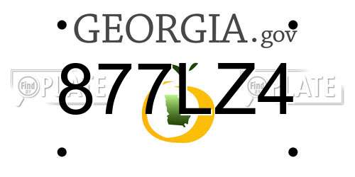 877LZ4 Georgia License Plate