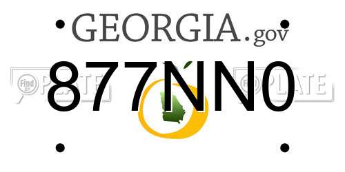 877NN0 Georgia License Plate