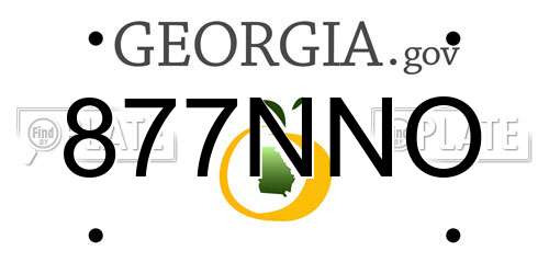 877NNO Georgia License Plate