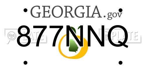 877NNQ Georgia License Plate