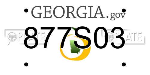 877S03 Georgia License Plate