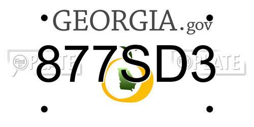 877SD3 Georgia License Plate