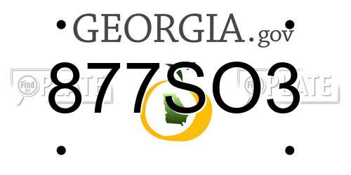 877SO3 Georgia License Plate