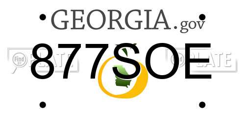 877SOE Georgia License Plate