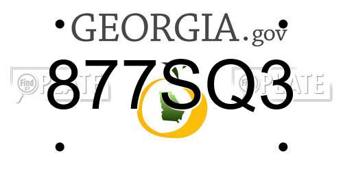 877SQ3 Georgia License Plate