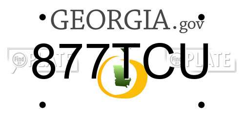 877TCU Georgia License Plate