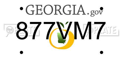 877VM7 Georgia License Plate