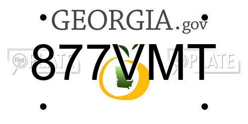 877VMT Georgia License Plate