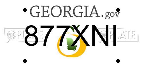 877XNI Georgia License Plate