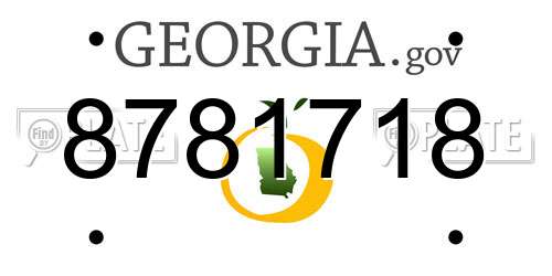 8781718 Georgia License Plate