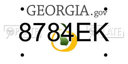 8784EK Georgia License Plate