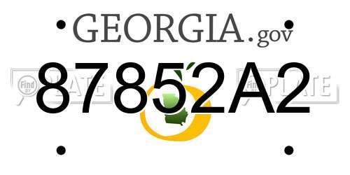 87852A2 Georgia License Plate