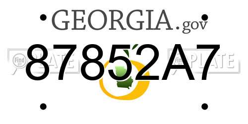 87852A7 Georgia License Plate