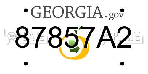 87857A2 Georgia License Plate