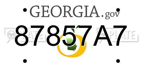 87857A7 Georgia License Plate