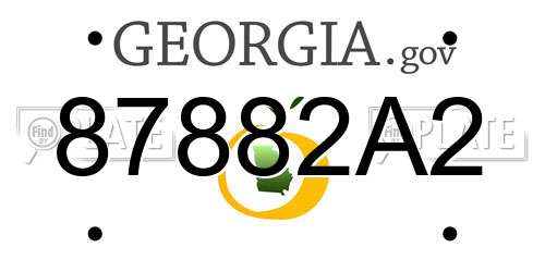 87882A2 Georgia License Plate
