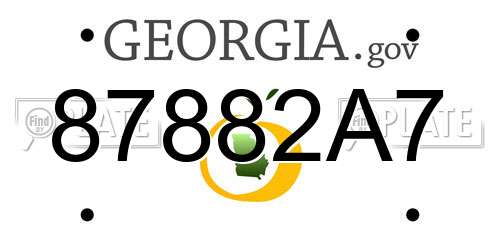 87882A7 Georgia License Plate